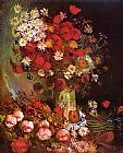 Vincent van Gogh Vase with Poppies Cornflowers Peonies and Chrysanthemums painting